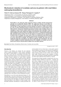 Creatinine & Urea in Renal Failure: A Hemodialysis Study