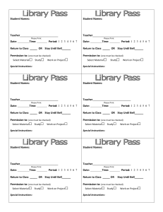 Library Pass 2014-15