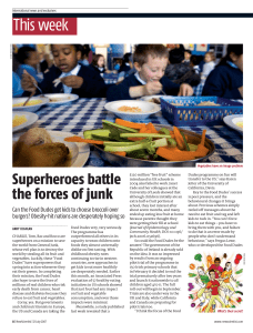 Superheroes battle junk food