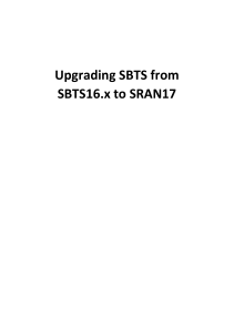 SBTS Upgrade via Workflow Engine