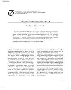 Religious Tolerance Based on Ezra 5–6 