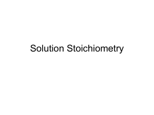 Solution Stoichiometry