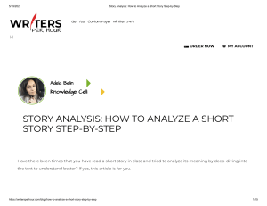 Story Analysis  How to Analyze a Short Story Step-by-Step