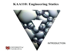 KAA110 Semester 1 UTAS Engineering Statics Introduction Lecture Slides