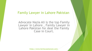 Best & Leading Family Lawyer in Lahore Pakistan (2021) - Advocate Nazia Ali