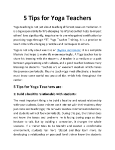 5 Tips for Yoga Teachers