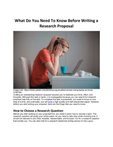 What Do You Need To Know Before Writing A Research Proposal