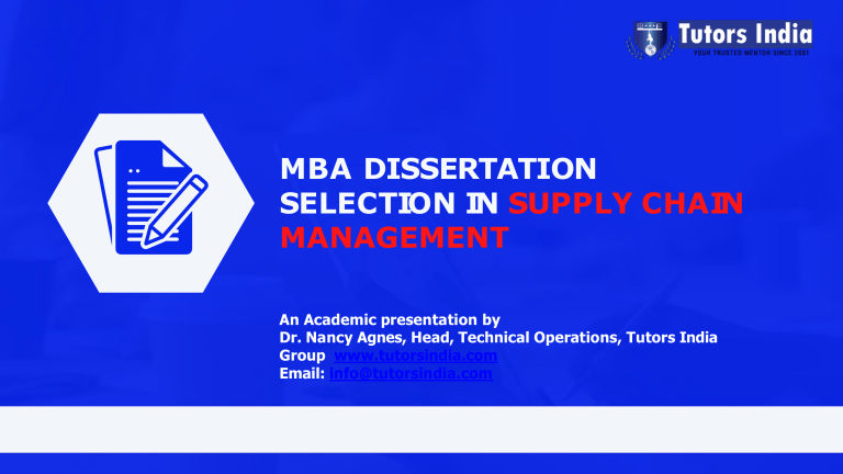 dissertation project on supply chain management