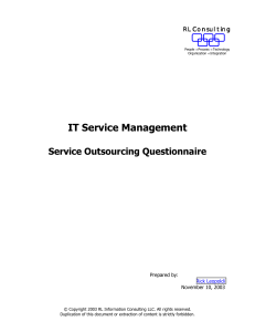 ITSM Outsourcing Questionnaire
