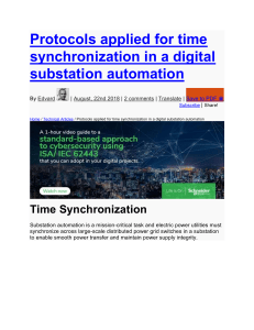Protocols applied for time synchronization in a digital substation automation