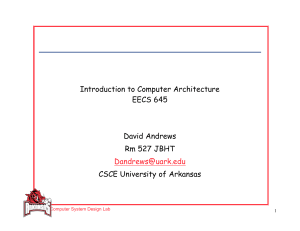 Intro to Computer Architecture Presentation