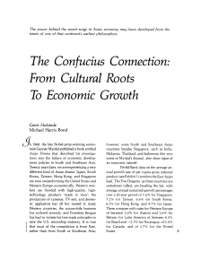 The Confucius Connection - From Cultural Roots To Economic Growth