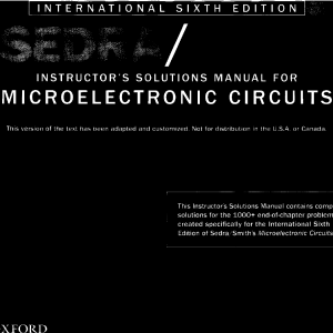 Microelectronic Circuits by Sedra Smith, 6th edition - Solution