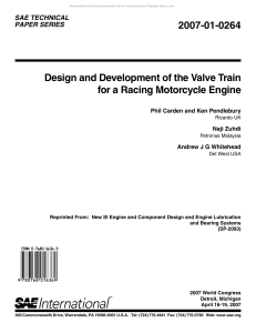 Design and Development of The Valve Train of a Motorcycle Engine