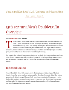 15th-century Men’s Doublets  An Overview