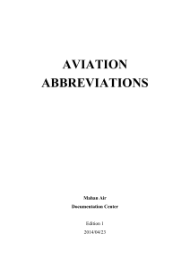 Mahan Air Aviation Abbreviations
