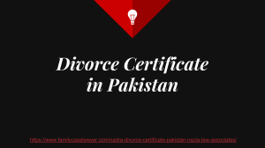 Nadra Divorce Certificate Procedure - Get Pakistani Divorce Certificate By Expert Lawyer 