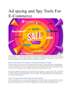 Ad spying and Spy Tools For E-Commerce