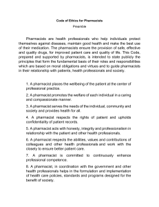 Preamble-Code of Ethics for Pharmacists