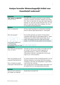 Analyse Formulier Wetenschappelijk Artikel voor Kwantitatief onderzoek versie 2021