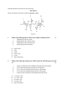 Example Questions for Steroids and Functional Groups