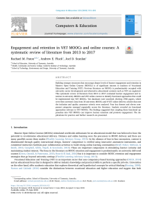 2018-Engagement and retention in VET MOOCs and online courses-A systematic review of literature from 2013 to 2017