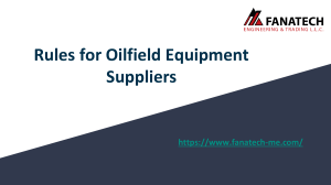 Safety Instructions for Oilfield Equipment Suppliers
