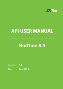 BioTime 8.5 API User Manual