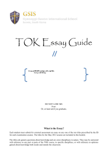 ToK Essay Writing Guide
