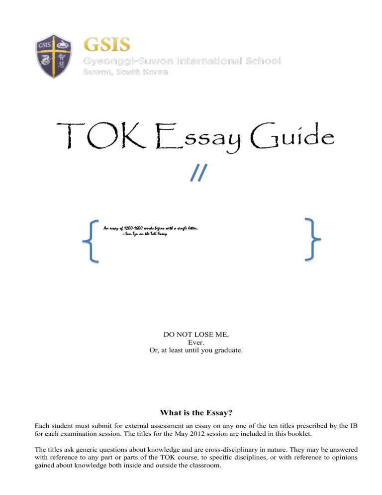 the tok essay