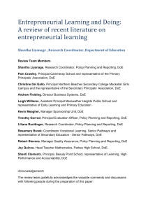 Entrepreneurial Learning Review