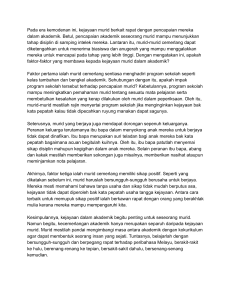 Faktor Kejayaan Murid dalam Akademik