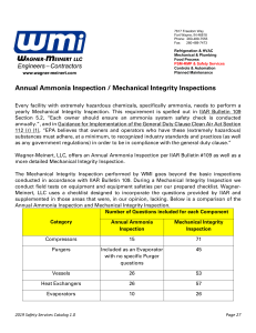 annual ammonia inspection mechanical integrity inspections
