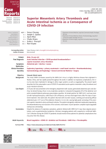 COVID-19 & Mesenteric Artery Thrombosis: A Case Report