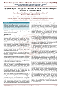 Lymphotropic Therapy for Diseases of the Maxillofacial Region Review of the Literature