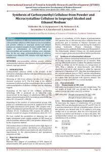 Synthesis of Carboxymethyl Cellulose from Powder and Microcrystalline Cellulose in Isopropyl Alcohol and Ethanol Medium