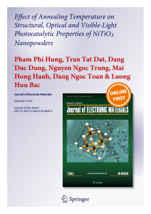2018-Effect of Annealing Temperature on Structural, Optical and Visible-Light Photocatalytic Properties of NiTiO3 Nanopowders-J. Elec Materi-10.1007s11664-018-6668-9- personal copy