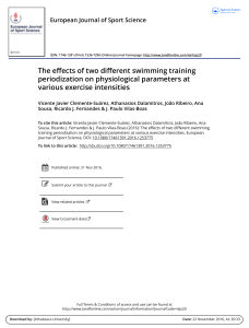 The effects of two different swimming training periodization on physiological parameters at various exercise intensities