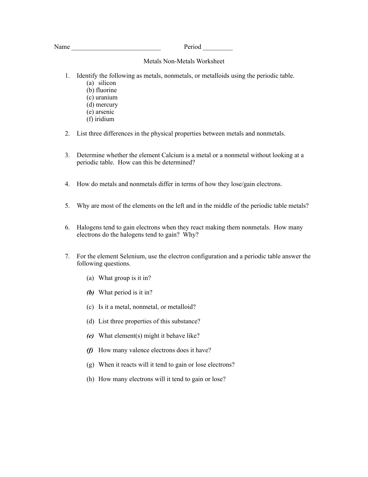 Metals-and-Nonmetals-worksheet-21j21oon With Metals Nonmetals And Metalloids Worksheet