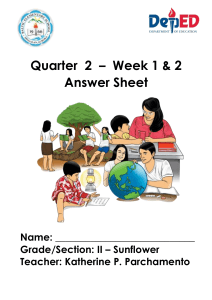 Answer Sheet Booklet - Q2 1