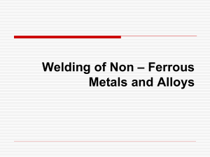 Welding of Non-ferrous