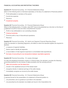 FINANCIAL ACCOUNTING AND REPORTING THEORIES