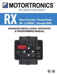 Motortronics RX Series Motor Protection Relay Manual