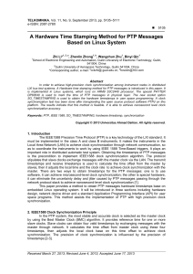 A Hardware Time Stamping Method for PTP Messages B