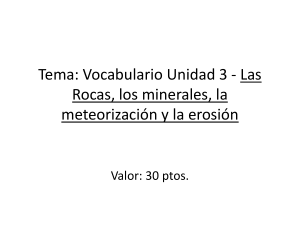 Vocabulario de Geología: Rocas, Minerales, Meteorización y Erosión