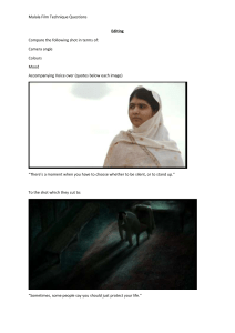 Malala film technique questions for Student Response