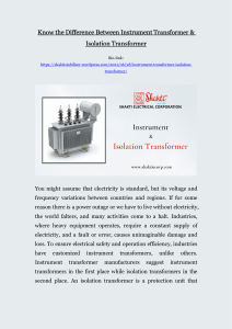 Know About Instrument and Isolation Transformer