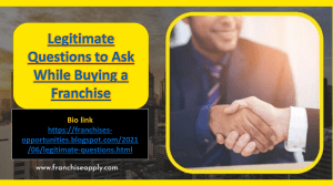 Legitimate Questions to Ask While Buying a Franchise