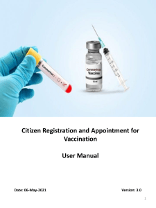 Vaccine User Guide Citizen registration 18plus