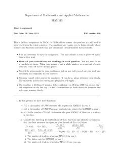 MAM115 Final Assignment 2021